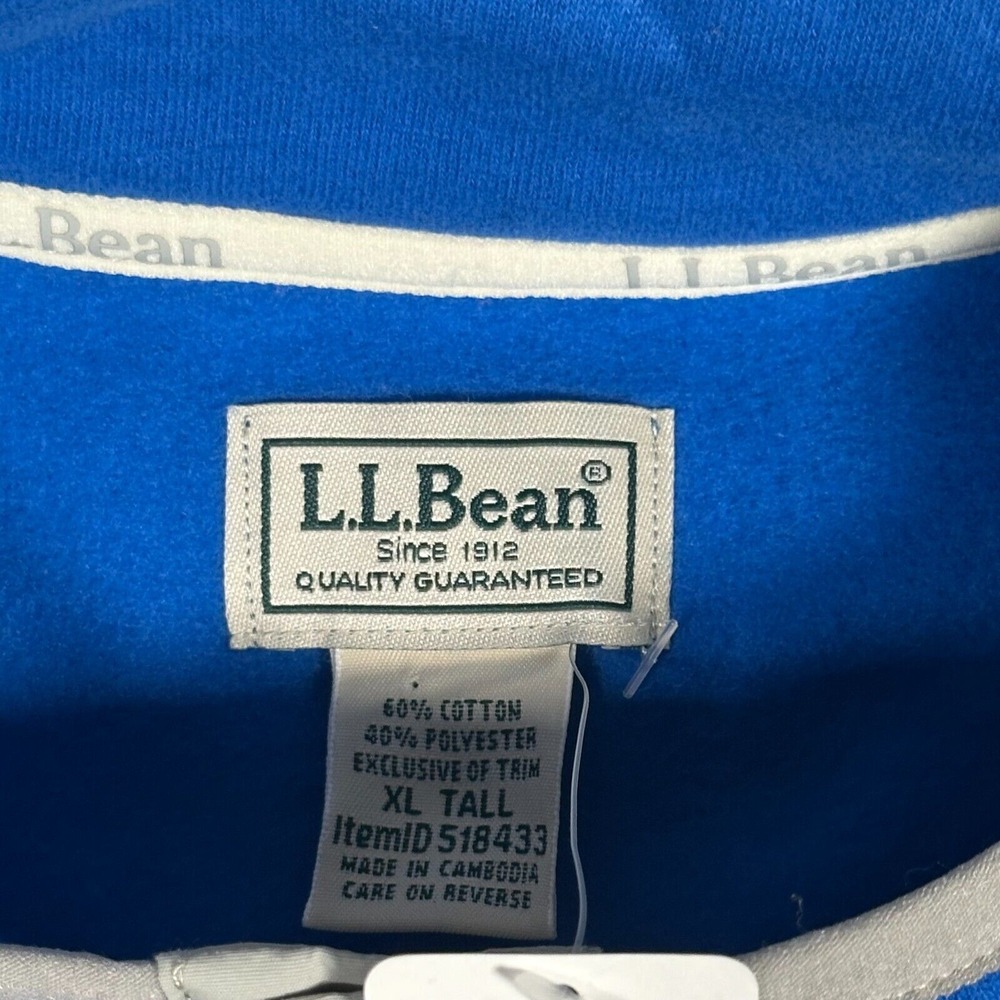 LL Bean Sweatshirt Mens Size XLT Blue 1912 Anorak Pullover Outdoor Fleece Snap - Picture 2 of 10